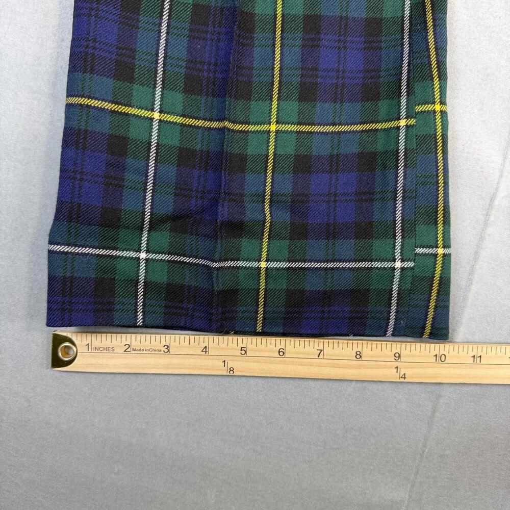 Vintage The Scotch House Pants Mens 35x28* Blue Green Tartan Plaid Wool Scottish - Picture 9 of 9